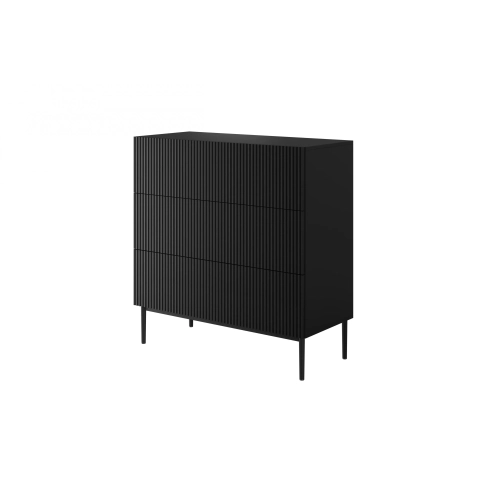 Komoda z szufladami Nicole 100 cm - czarny mat / czarne nóżki